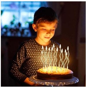 Scent Twisty Birthday Silver Candles